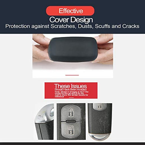 2pcs Compatible with Toyota Smart 4 Bts Black Silicone FOB Key Case Cover Protector Keyless Remote Holder for 2019 2018 2017 2016 2015 2014 2013 2012 2011 Toyota Avalon Camry Corolla Highlander RAV4