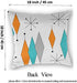 DZGlobal Turquoise Orange Diamond Pillow Covers Set of 2 Mid Century Throw Pillow Covers Retro Starburst Cushion Cover Modern Decorative Pillowcases for Sofa Bed Couch Chair 18 x 18