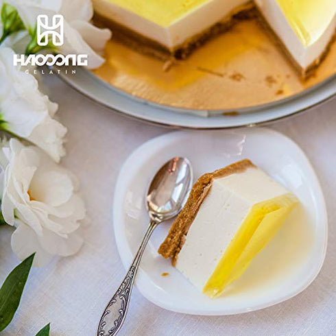 Haodong Beef Platinum Leaf Gelatin Sheets - 240 Bloom (20 Sheets, 40g) - Gelatin Leaves for Baking and Cooking Mirror Glaze Dessert Jellies Mousse Cake