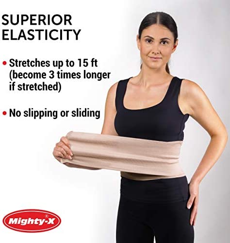 Premium Elastic Bandage Wrap - 2 Pack + 18 Extra Clips - Wide (6 inch) Compression Bandage - Stretches up to 15ft in Length