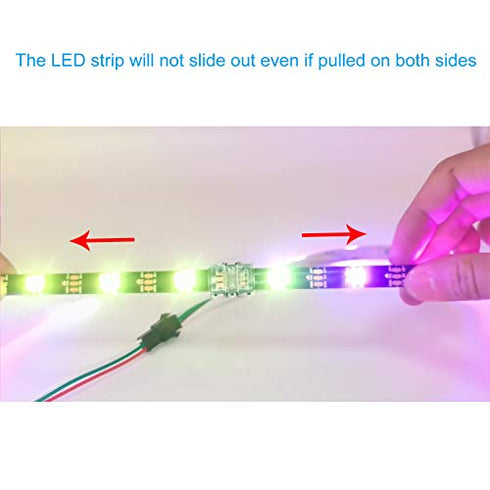 RGBZONE 10Pcs LED Strip Connector 3 Pin 10mm Strip to Strip Unwired Gapless Solderless Connector for Dual Color and Digital Pixel Strip Light