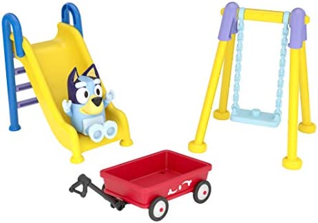 Bluey Park Playset 2.5" Figure, Wagon, Swing Set, and Slide