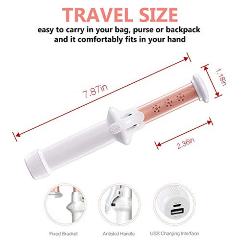 Cordless Curling Iron, SEMBELLE 3/4 Inch Ceramic Iron Hair Curler - Rechargeable Portable Curling Wand with USB Cable and Protective Heat Resistant Case - Travel Size Hair Curler for Short, Long Hair