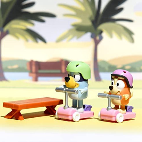 Bluey Vehicle 2-Pack, 2.5-3" Bluey & Bingo Articulated Figures - Scooter Time