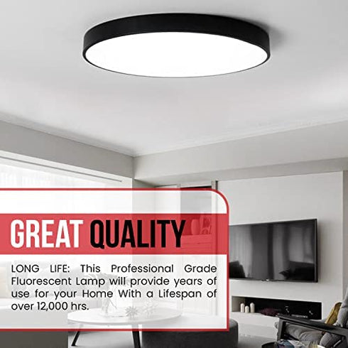 BULBMASTER FC8T9/CW 22 Watt 8 Inch Round T9 Fluorescent Circular Light Bulb, Cool White 4100K, 1120 Lumens G10Q 4-Pin Base 22W Circline Ceiling Lights