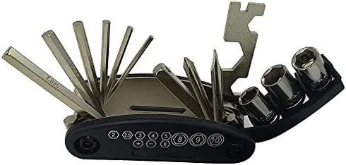 16 in 1 Multi-Function Bike Bicycle Cycling Mechanic Repair Tool Kit?Bicycle Tool Kit, Motorcycle Portable Multifunctional Repair Tool Set? Folding Metric Repair Tool Set Kit