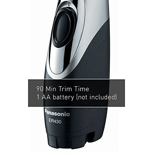 Panasonic Ear and Nose Hair Trimmer for Men with Vacuum Cleaning System, Dual-Edge Blades for Efficient Cutting, Wet/Dry, Battery Operated – ER430K (Black)