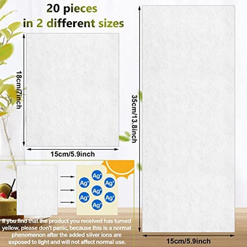 Yalikop 20 Counts Skinfold Dry Sheet Soft Absorbent Pads Pre Cut Disposable Incontinence Pads Skin Management Non Chafing for Women, 2 Sizes, 14 x 6 Inch, 7 x 6 Inch