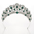 SWEETV Vintage Crystal Wedding Crown for Women, Green Rhinestone Queen Tiara Bridal Hair Accessories, Emerald