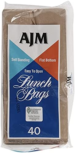AJM Brown Paper Lunch Bags 40 Count