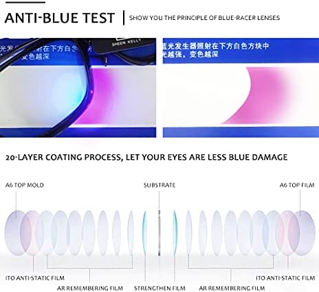 SHEEN KELLY Anti Blue Rays Glasses Fit Over Glasses Wrap Arounds Goggles Blue Light Blocking Reflection for computer Games Glasses TV