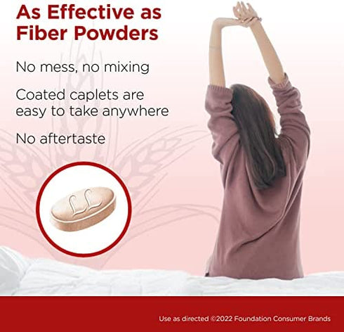 FiberCon Fiber Therapy Coated Caplets, Safe, Simple & Comfortable Insoluble Fiber for Bowel Irregularity, Comfortable Constipation Relief with No Gas or Bloating, 140 Caplets