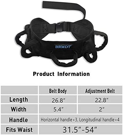 Gait Belt Transfer Belts with Padding Handle, Gait Belts for Seniors and Unsteady Person, Bed to Wheelchair Transfering,Temporary Wheelchair Seat Belt, Assist Patients Body Management(31.5" -54")