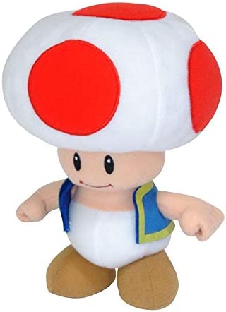 Little Buddy Super Mario All Star Collection 1417 Toad Stuffed Plush, Multicolored,7.5"
