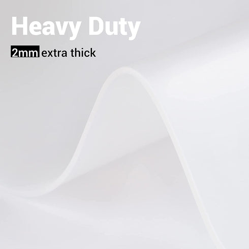 Ewen 31.6x23.5 Inches XX Large Heat Resistant Silicone Place Mat for Kitchen Counter, 2MM Extra Thick Countertop Protector, Silicone Hot Mat, Table Top Protection, Non-Slip Washable, White Translucent