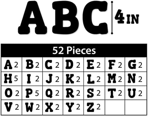 ArtSkills Paper Poster Letters and Numbers for Projects and Crafts, 4" and 2.5", Black, 150 Pieces