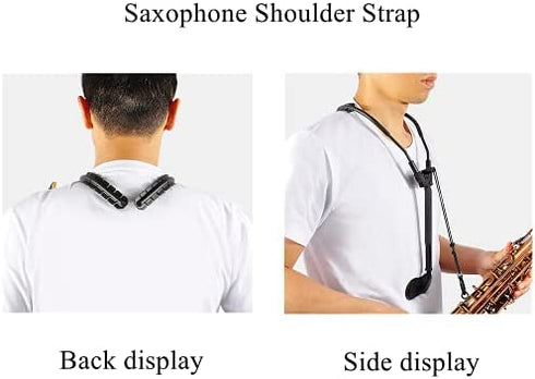 Generic Saxophone Shoulder Harness Aluminum Metal Sax Holder Comfortable Sax Neck Strap Hook for Saxophone for Horn Tenor Baritone Alto Sax Soprano Clarinet