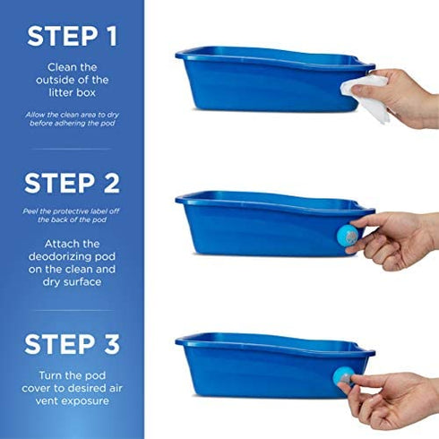Fresh Step Cat Litter Box Deodorizing Pods In Fresh Scent | Cat Deodorizer Pods for Litter Box | Great Way to Eliminate Cat Odors From the Home - 2 Count - 4 Pack