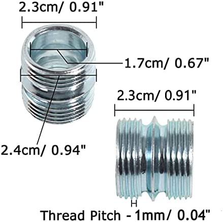 HOWDIA 1"/25.4mm Diameter Connectors for Coarse Thread 0.047"/ 1.2mm Thick Wire Shelving Parts, Wire Shelf Unit Accessories Replacement, Post Extension Kit for Wire Storage Shelves Metal Rack, 4 Pack