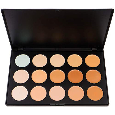 SHANY Professional Cream Foundation and Camouflage Concealer - 15 Color Palette
