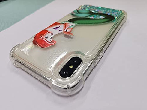 Gotech Compatible for iPhone XR Star Twinkling Glitter Little Mermaid Ariel Holding iPhone Logo Bling Bling for iPhone XR