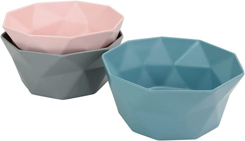 YHYYTCGO Salad bowl,Ccereal bowl,Fruit bowl,Dessert bowl,Special material melamine bowl,Super lightweight,Easy to clean,Not broken Bowl geometric bowl,melamine bowls reusable,Set of 3
