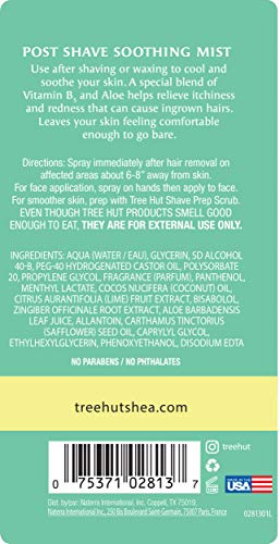 Tree Hut Bare Coconut Lime Post Shave Mist, 4.8 fl oz, After Shave Spray, Soothe & Smooth Against Razor Bumps & Ingrown Hairs, For All Skin Types