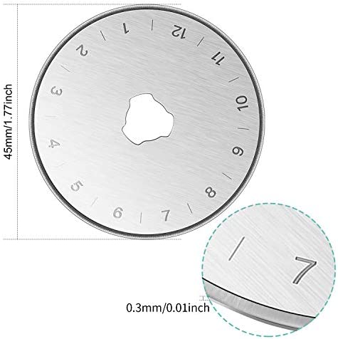 30 Pieces 45 mm Rotary Cutter Blade Round Quilting Blades Rotary Replacement Cutting Blade Sewing Cutter Blade for Quilting, Stitching, Patchwork, Crafts and Sewing