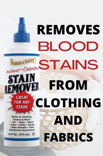 Parker and Bailey Laundry Stain Remover - Blood Cleaner for Clothing - Carpet Spot Treater - Unscented, Sulfate and Bleach Free -16oz