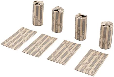 Sacagawea Dollar Coin Wrappers, 100 Flat Striped Coin Wrappers