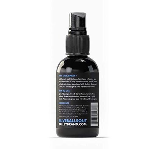 Ballsy Sack Spray (2oz) – Natural Deodorant for Men - Ball Spray for Men to Neutralize Odor & Skin Irritation w/ Tea Tree & Aloe Vera Extracts- Cruelty, Sulfate & Paraben-Free Deodorant Spray