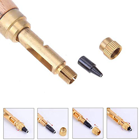 Japanese Screw Punch Screw Punch Auto Leather Tool Book Drill 6 Tips Sizes 1.5-4mm for Sewing Leather Paper Craft Adjustable Screw Hole Punch Bookbinding Tool