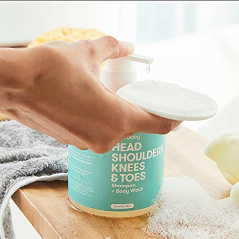Head Shoulders Knees & Toes Shampoo + Body Wash by Frida Baby Head to Toe Tear Free Baby Shampoo and Body Wash for Sensitive Skin and Dry Skin