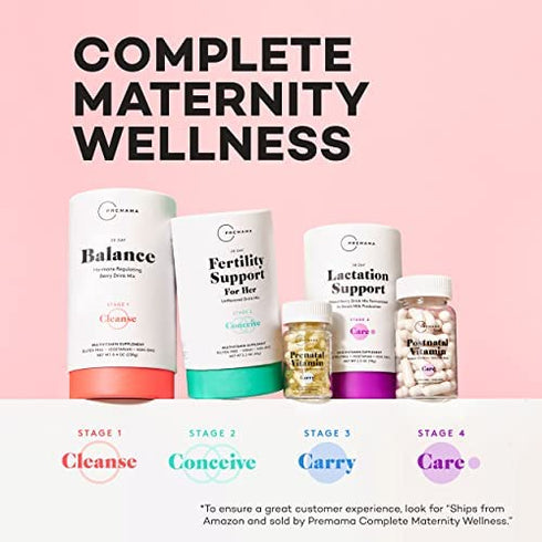 Premama Hormone Balance for Women, Berry Flavored Drink Mix, Irregular Cycles, PMS & Menopause, Chasteberry, Magnesium, 28 Servings