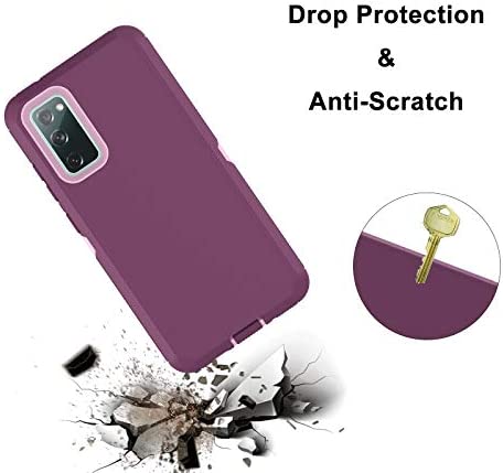 Tiflook for Samsung Galaxy S20 FE 5G Case, Heavy Duty Shockproof Armor Protective Hard Plastic Cover + Silicone Bumper Dual Layer Hybrid Phone Case for Samsung Galaxy S20 Fan Edition, Pinkish Purple