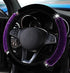 ZHOL Plush Softy Steering Wheel Cover with Bling Bling Crystal Rhinestone, Universal 15 Inch Fluffy Steering Wheel Cover for Women Girls, Anti-Slip, Winter Warm, Black&Purple