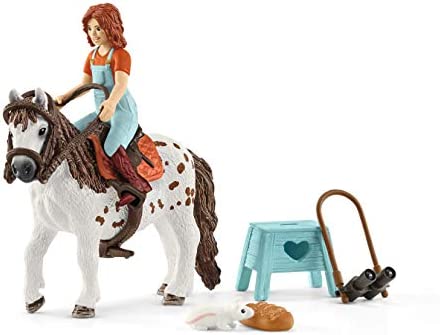 Schleich Horse Club, 9-Piece Playset, Horse Toys for Girls and Boys 5-12 years old Mia and Spotty Multi, 15cm/5.9in