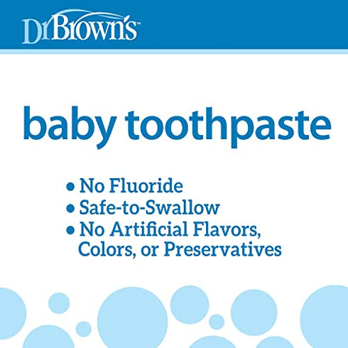 Dr. Brown's Baby Toothpaste, Apple Pear Flavor Toddlers and Kids Love, Fluoride Free, Made in the USA, 0-3 Years, 1.4oz