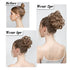 SARLA Updo Messy Bun Hair Piece Platinum Blonde Synthetic Fake Scrunchies Ponytail Extension Wavy Curly for Women Girls 2PCS