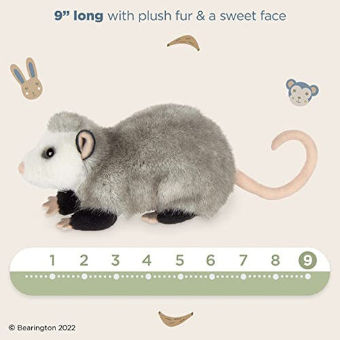Bearington Harry Plush Opossum Stuffed Animal, 9 Inch