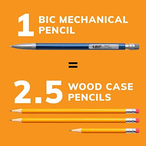 BIC Mechanical Pencil Variety Pack, Number 2 Pencils With Erasers, Fine Point (0.5mm), Medium Point (0.7mm) and Thick Point (0.9mm), 60 Count, Bulk Mechanical Pencils for School or Work (WX7TG026-BLK)
