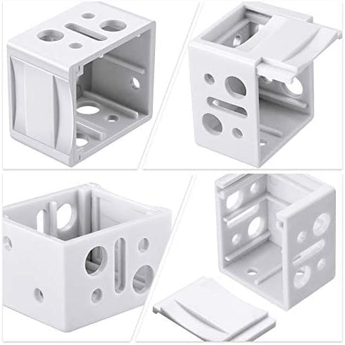 Jetec 1 Inch Blind Brackets White Profile Box Mounting Bracket Window Blinds Headrail Bracket (4)