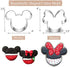COTEY Cookie Cutters 4" to 3" Set of 6 Mickey & Minnie Mouse Unicorn Dinosaur Heart Star Hot Biscuit Cake Fondant Pancake Cutter Mold for Kids Children Holiday Celebration Birthday Party