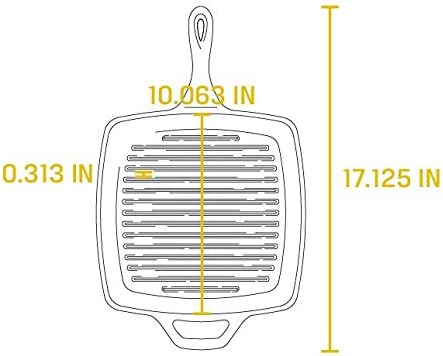 Lodge Cast Iron Grill Pan, Square, 10.5 Inch
