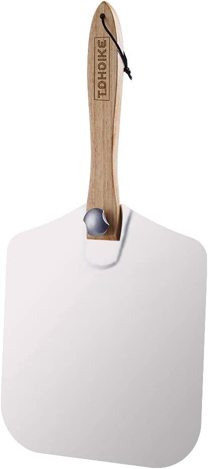 Premium Aluminum Pizza Peel With Foldable Oaken Handle, 12 x 14, Convenient To Store, Good Helper For Baking, Homemade Pizza And Bread
