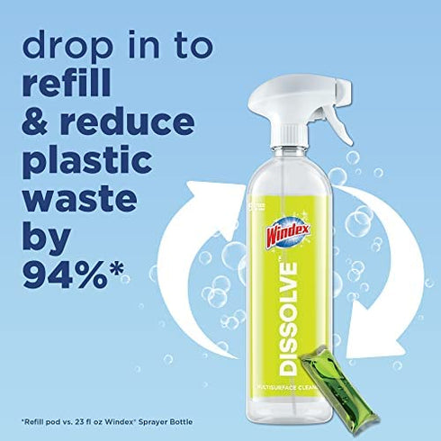 Windex Dissolve Concentrated Pods, Multisurface Cleaner, 3 Concentrated Dissolvable Refill Pods