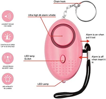 KOSIN Safe Sound Personal Alarm, 8 Pack 140DB Personal Security Alarm Keychain with LED Lights, Emergency Safety Alarm for Women, Men, Children, Elderly