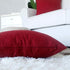 Artcest Set of 2, Kids Decorative Linen Bed Throw Pillow Case, Sofa Durable Modern Stylish, Comfortable Cushion Cover for Couch, 12"x12" (Burgundy)