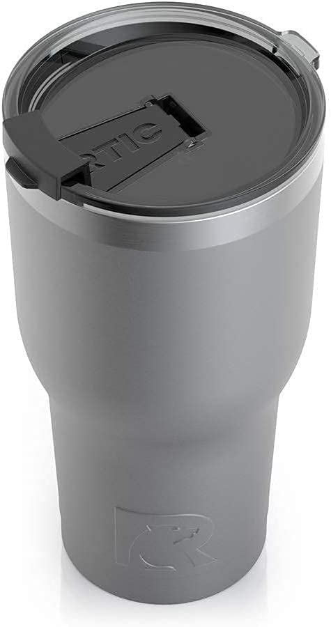 RTIC Tumbler, 30 oz, Graphite, Insulated Travel Stainless Steel Mug, Hot Or Cold Drinks, with Splash Proof Lid