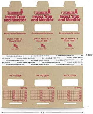 Brown Recluse Spider Traps by Catchmaster - 30 Pre-Baited Glue Board Sheet Monitor Traps, Ready to Use Indoors. Insect Cockroach Cricket Sticky Adhesive Fold-able No-Mess Non-Toxic - Made in The USA